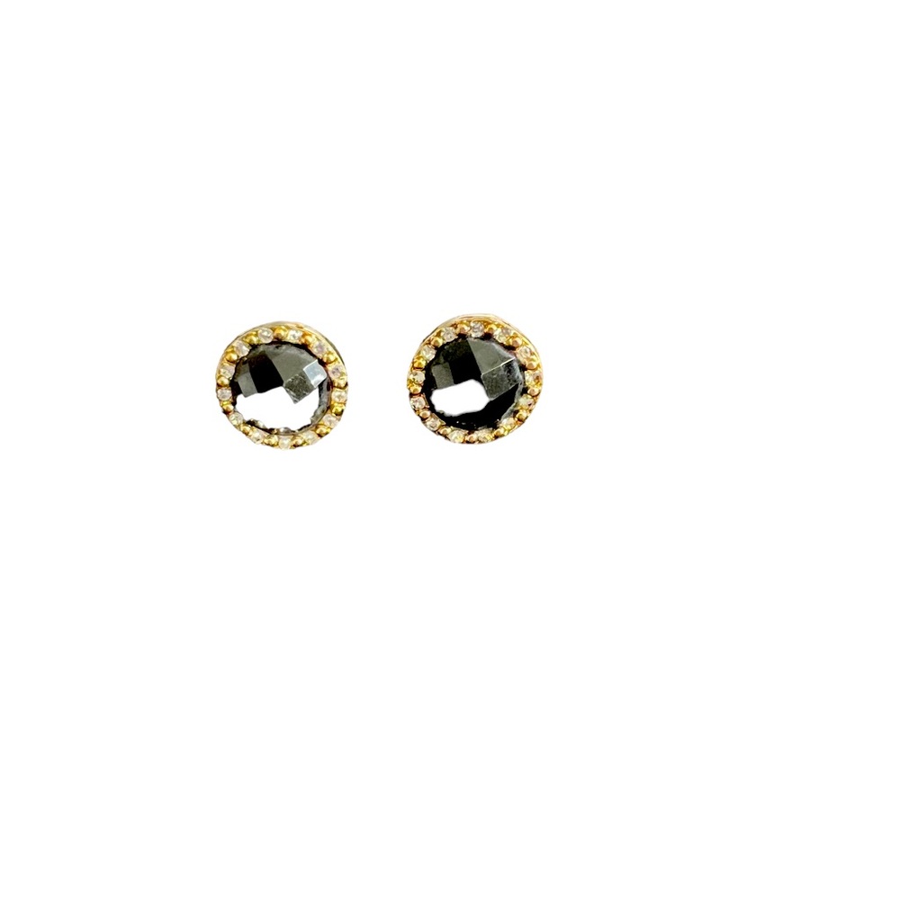 NEVER WORN Banana Republic Black Earrings with gold stones